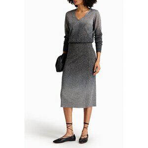 JOSEPH Ribbed-knit Lurex Midi Skirt